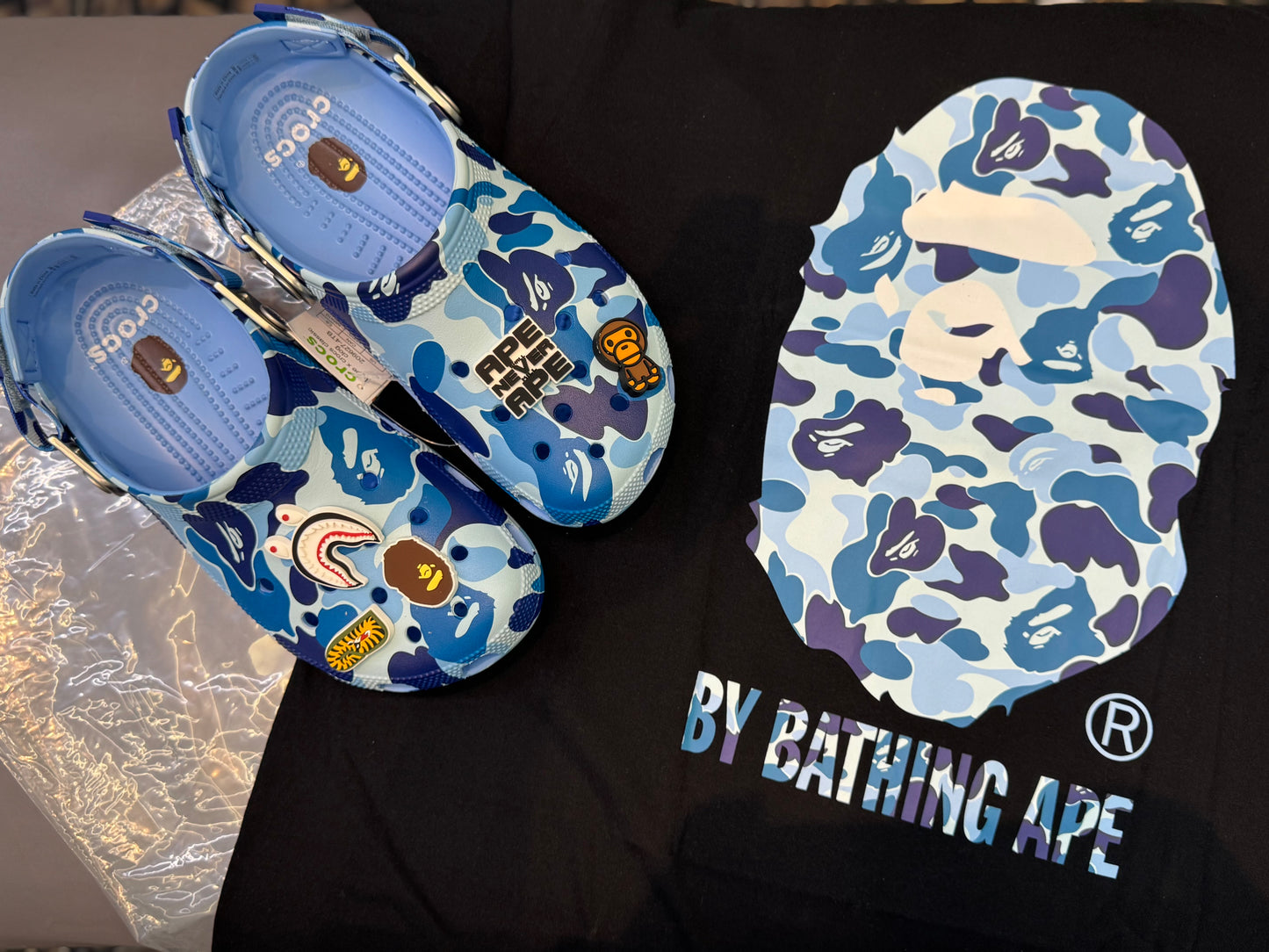 Bape X Crocs Clog ABC Camo Blue A Bathing Ape