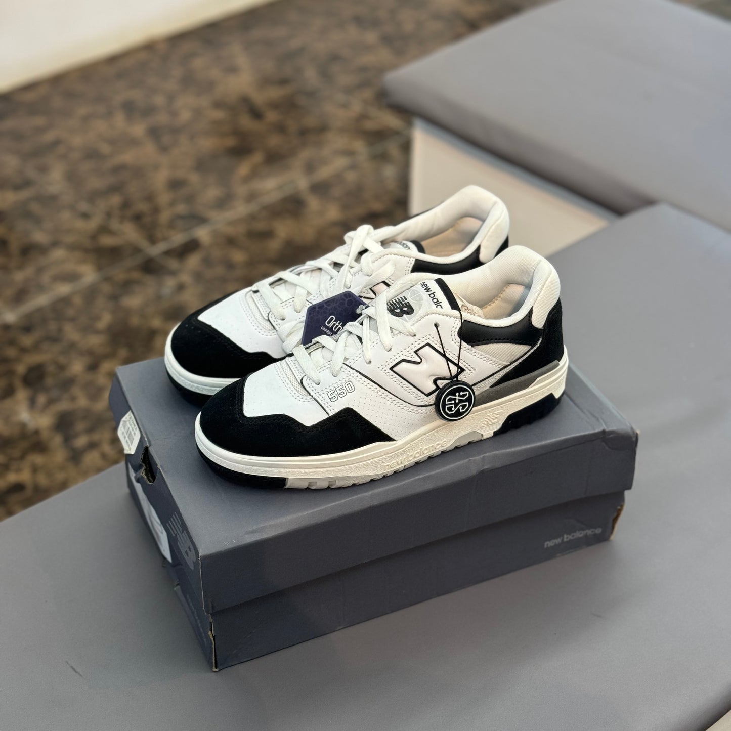 New Balance 550 White Black Rain Cloud