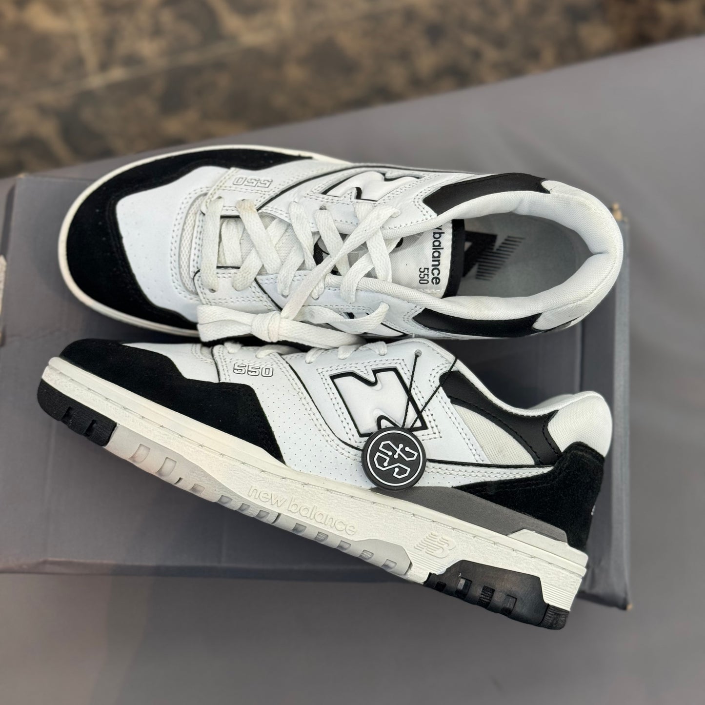 New Balance 550 White Black Rain Cloud