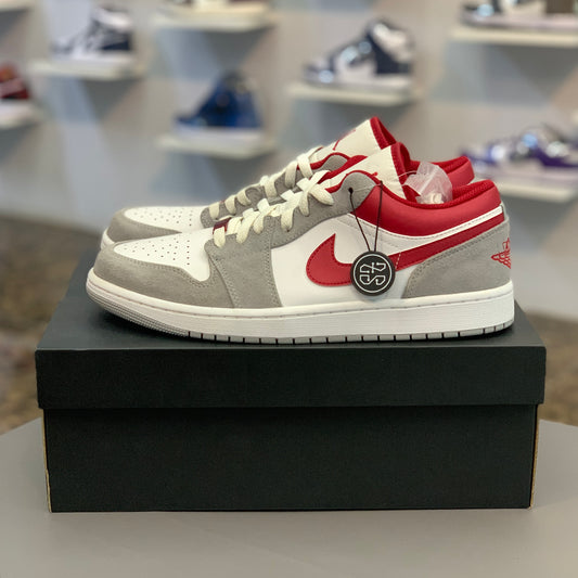 Used* Jordan 1 Low SE Light Smoke Grey Gym Red