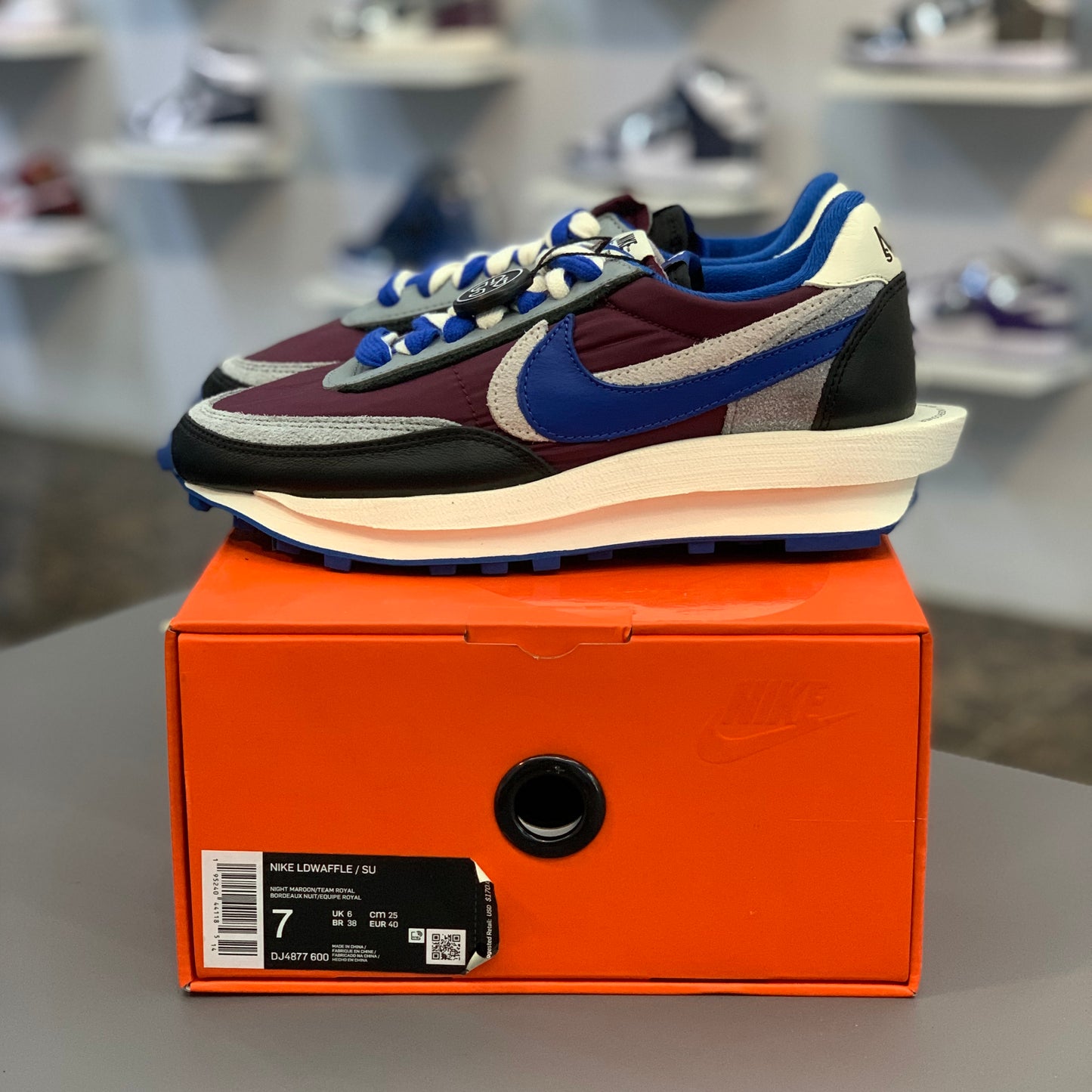 Nike X Sacai X Undercover LD Waffle Night Maroon Team Royal