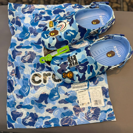 Bape X Crocs Clog ABC Camo Blue A Bathing Ape