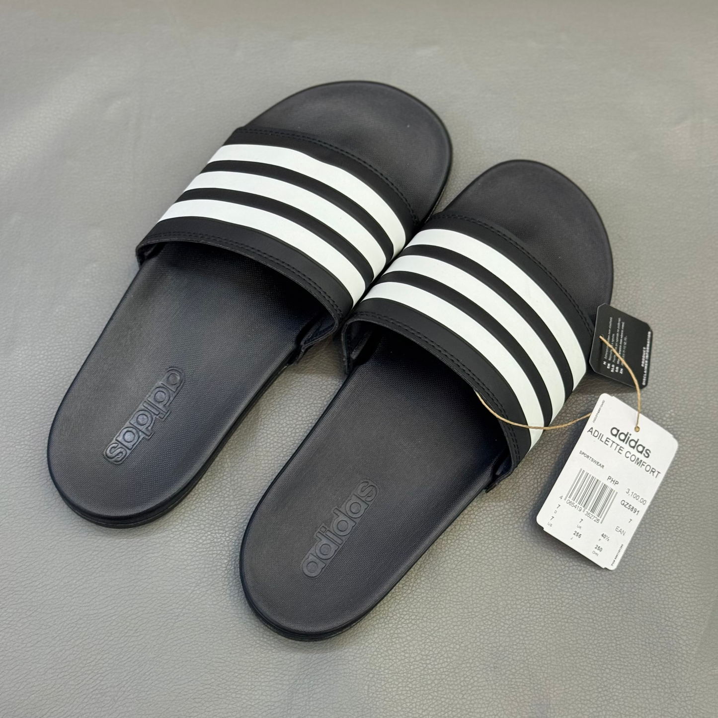 Adidas Adilette Comfort Slide White Black