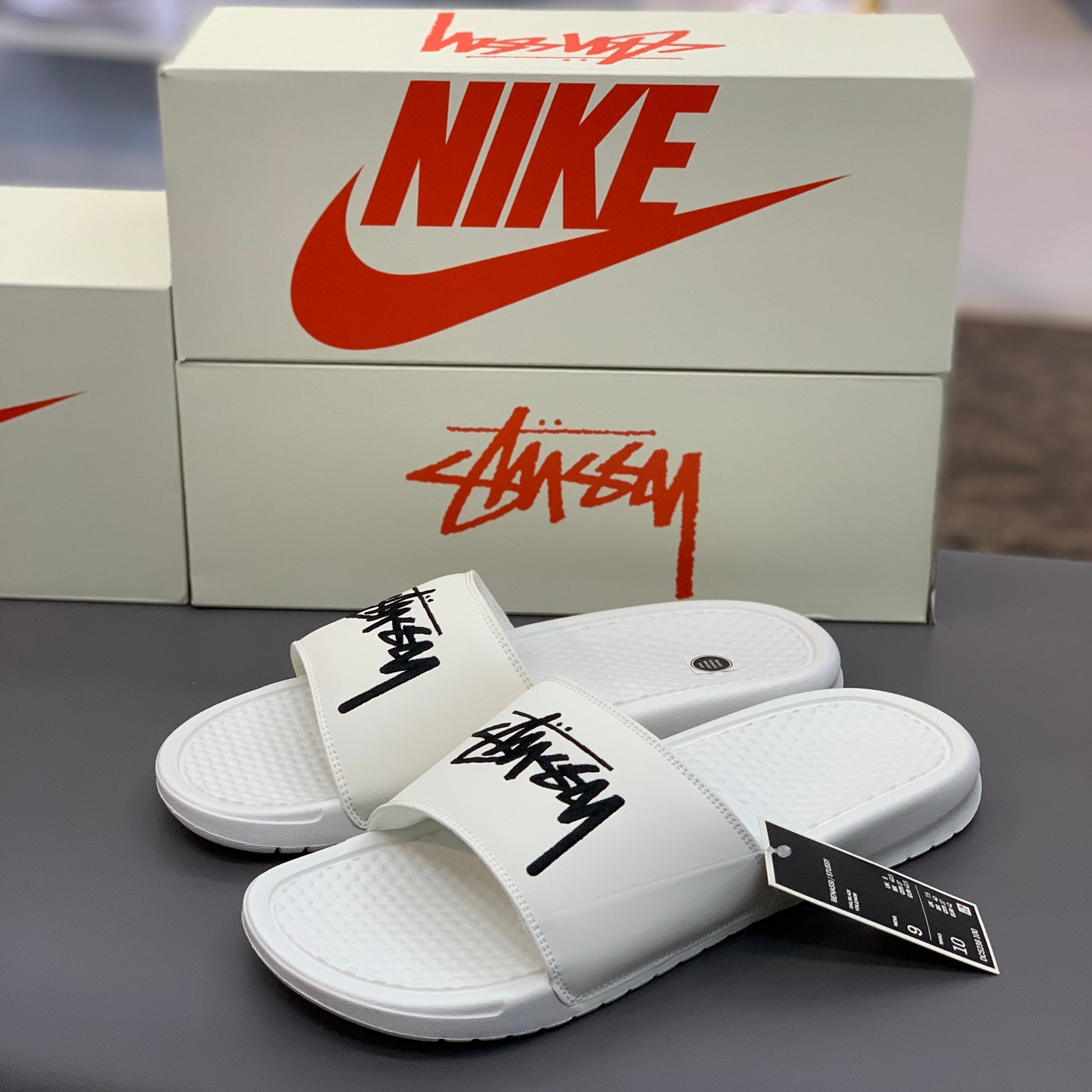 Nike X Stussy Benassi Cream – sneakerzonik - Main Image