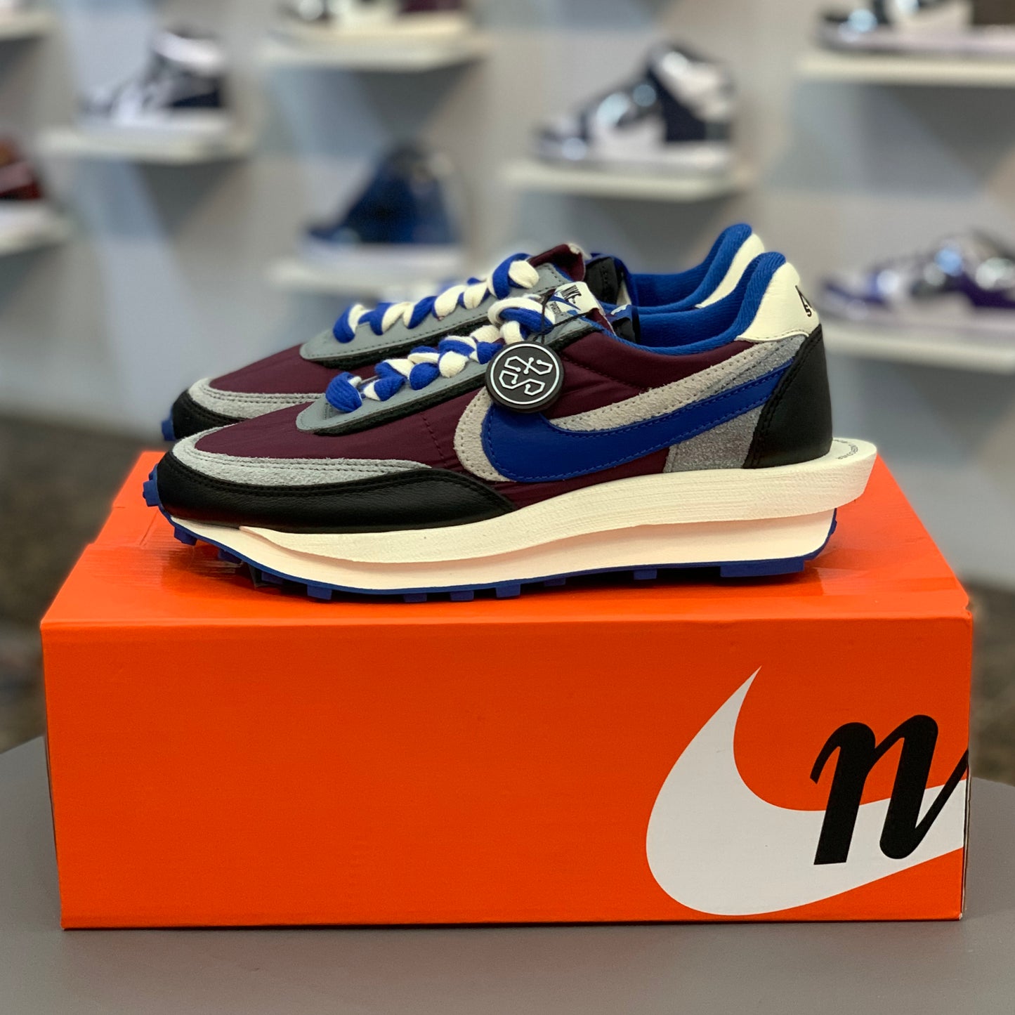 Nike X Sacai X Undercover LD Waffle Night Maroon Team Royal