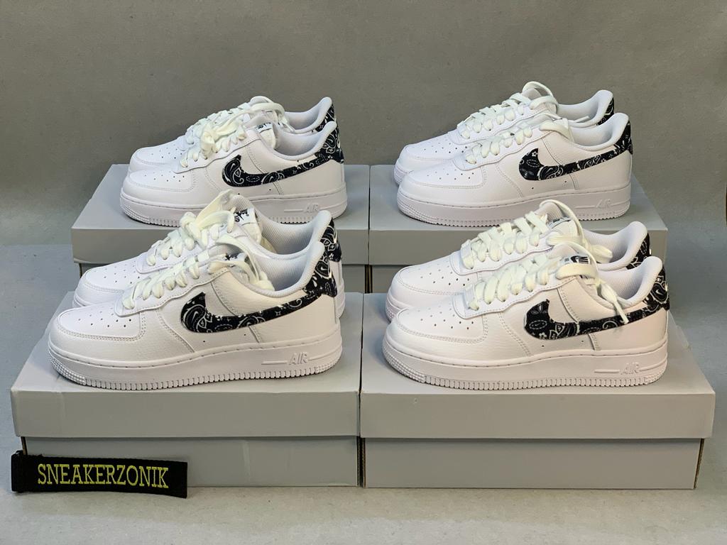 Nike Air Force 1 Essential White Black Paisley - sneakerzonik