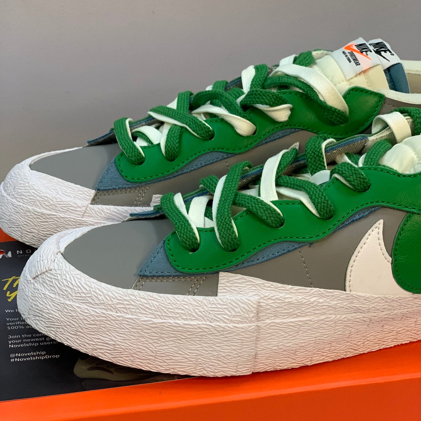 Nike Blazer Low Sacai Medium Grey Classic Green