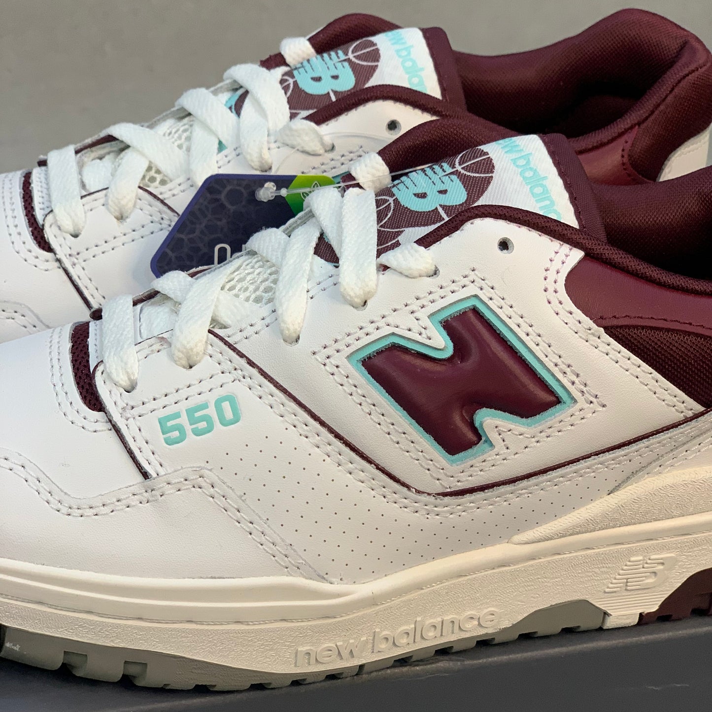 New Balance 550 Burgundy Cyan