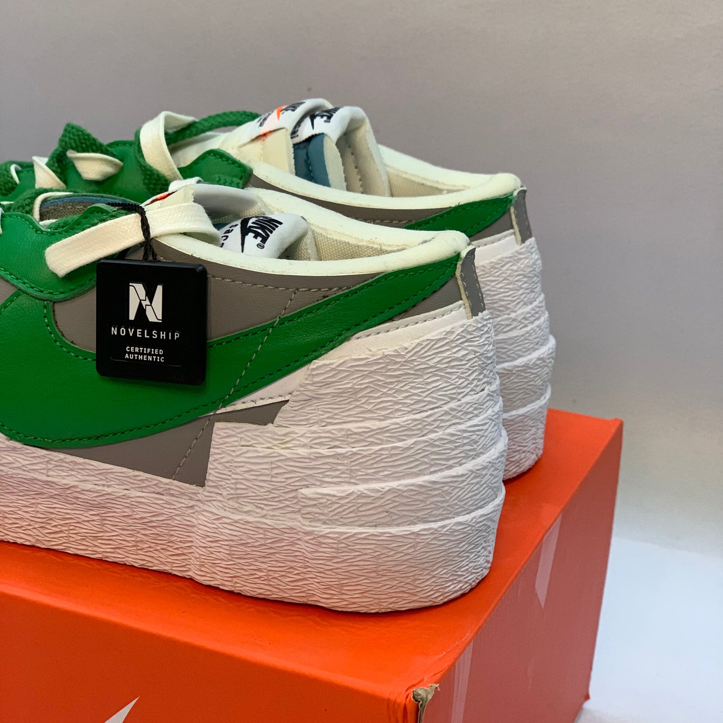 Nike Blazer Low Sacai Medium Grey Classic Green